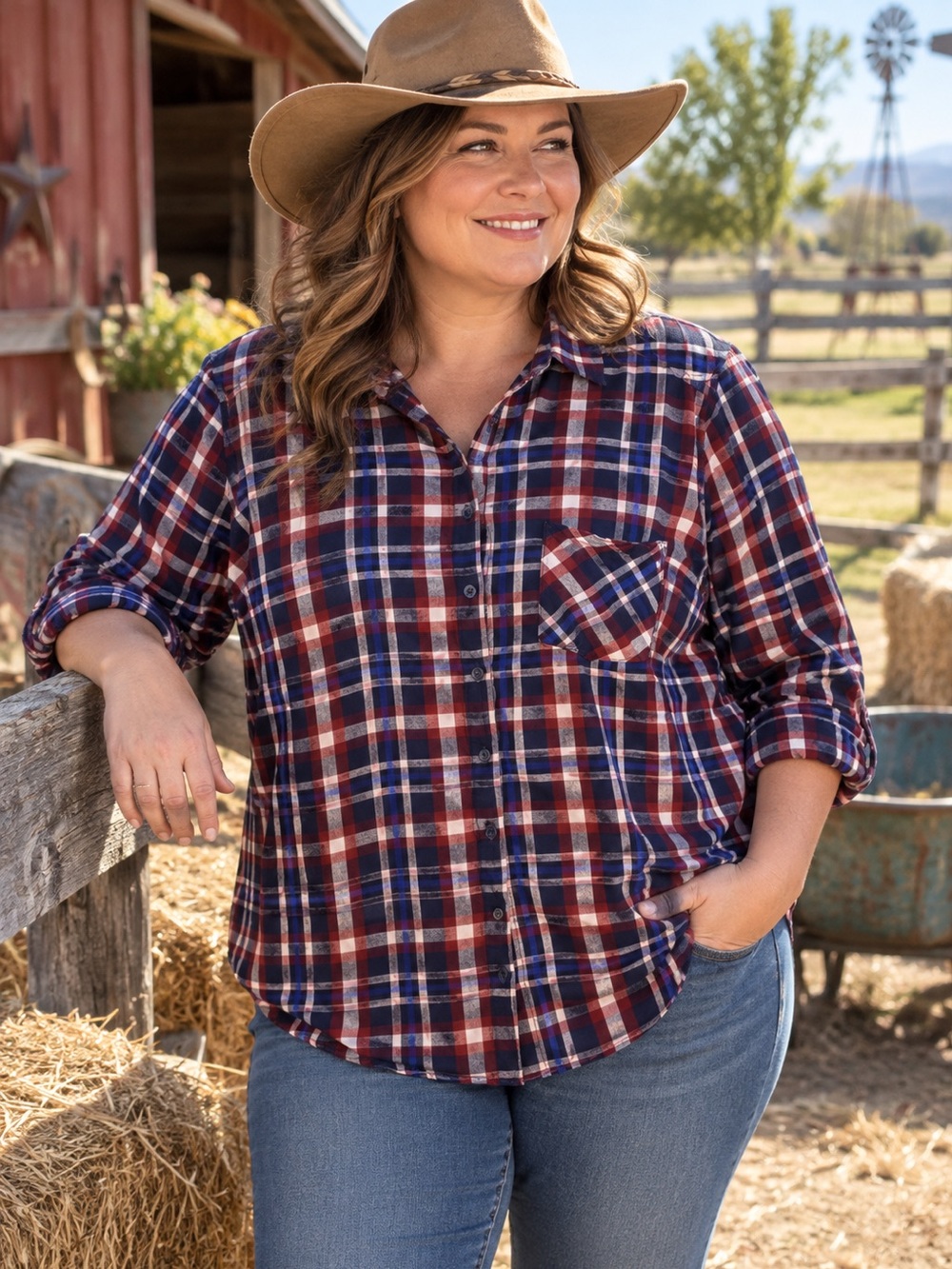 Torrid 2 Lizzie Plaid Button Up Shirt